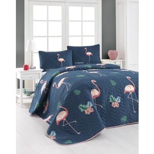 L'essentiel Sada přehozu na postel s polštáři Filamin 200x220 cm modro-růžová obraz