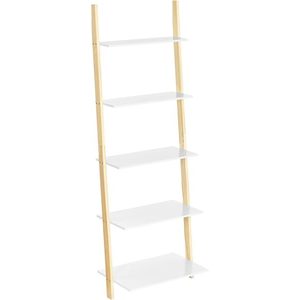 SONGMICS Žebříkový regál Vasagle Monry 171 cm bílý/hnědý obraz