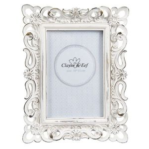 Fotorámeček bílý s patinou - 17*2*22 cm / 10*15 cm 2F0499 obraz