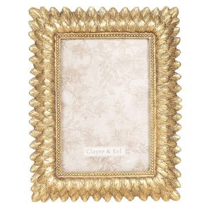 Zlatý fotorámeček s listy - 16*2*20 cm / 10*15 cm 2F0607 obraz