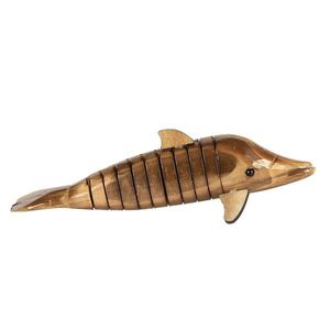 Dřevěná hnědá dekorativní soška delfína - 21*4 cm 6H1842 obraz