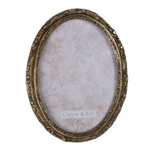 Oválný zlatý fotorámeček s patinou - 15*2*20 cm / 13*18 cm 2F0683 obraz
