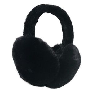 Černé skládací chlupaté klapky na uši - Ø 13cm - one size JZEW0006Z obraz