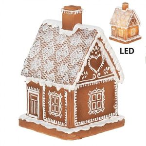 Vánoční perníková chaloupka s Led světýlky Gingerbread House - 13*13*18cm/ 3*AAA 6PR3974 obraz