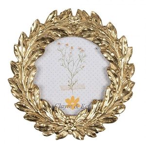 Zlatý antik kulatý fotorámeček v barokním stylu - 11*2*12/ Ø 8 cm 2F1051 obraz