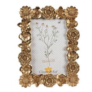 Zlatý fotorámeček s květinovým okrajem - 16*2*20 cm / 10*15 cm 2F1155 obraz