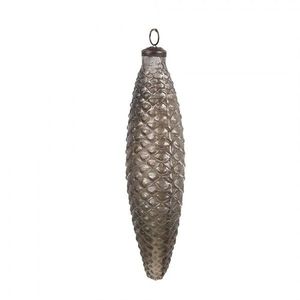 Tmavě stříbrná vánoční ozdoba šiška - 7*24 cm 6GL4537L obraz