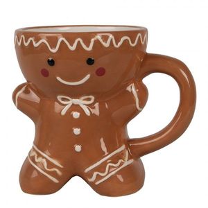 Hnědý keramický hrnek Perníček Gingerbread - 13*9*11 cm / 325 ml 6CE1783 obraz