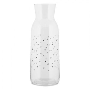 Skleněná karafa se srdíčky Lovely Day - Ø 9*25 cm / 1000 ml BHSGL0002 obraz
