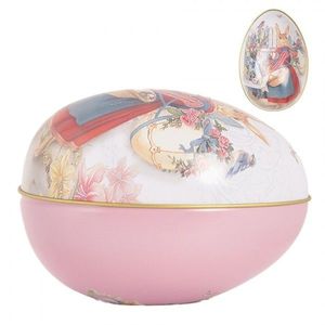 Růžová plechová dóza ve tvaru vajíčka Easter Egg - 8*13*8 cm 6BL0143 obraz