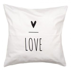 Bílý povlak na polštář se srdíčky Lovely Day - 45*45 cm BHS21 obraz