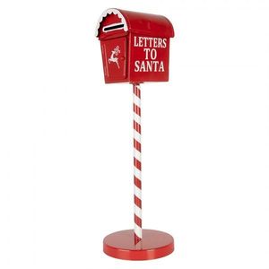 Červená kovová dekorační schránka Letters to Santa - Ø 15*50 cm 6Y5858 obraz