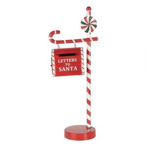 Červená kovová dekorační schránka Letters to Santa - 20*12*51 cm 6Y5857 obraz