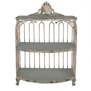 Béžovo-zelená antik kovová skříňka na nožičkách Brocante - 38*23*55 cm 6Y5719 obraz