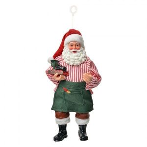 Závěsná vánoční dekorace Santa Claus držící mašinku - 9*6*17 cm 66241 obraz