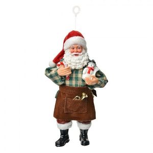 Závěsná vánoční dekorace Santa Claus držící sněhuláka - 9*6*17 cm 66242 obraz