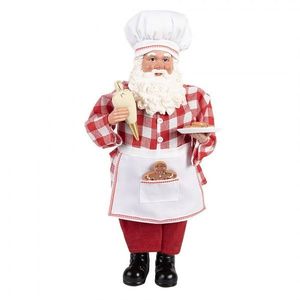 Červená vánoční dekorace figurka Santa Claus cukrář - 22*19*45 cm 66229 obraz