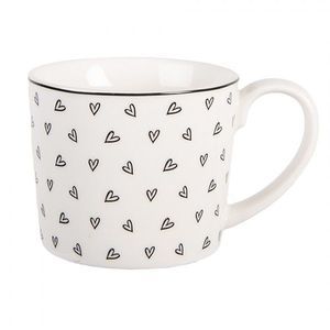 Bílý hrnek se srdíčky Lovely Day - 12*8*7 cm / 275 ml BHSMU0005 obraz