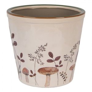 Béžový obal na květináč s houbičkami Little Forest Jewels XL - Ø 21*20 cm 6CELFJ0001XL obraz