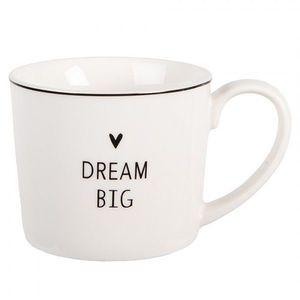 Bílý hrnek se srdíčkem Dream Big Lovely Day - 12*8*7 cm / 275 ml BHSMU0004 obraz
