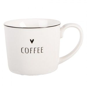 Bílý hrnek se srdíčkem a nápisem Coffee Lovely Day - 12*8*7 cm / 275 ml BHSMU0002 obraz