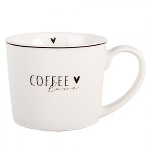 Bílý hrnek se srdíčkem a nápisem Coffee Lovely Day - 12*8*7 cm / 275 ml BHSMU0003 obraz