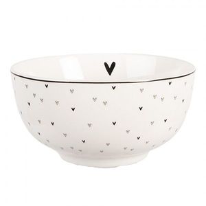 Bílá porcelánová miska se srdíčky Lovely Day - Ø 14*7 cm / 500 ml BHSBO0002 obraz