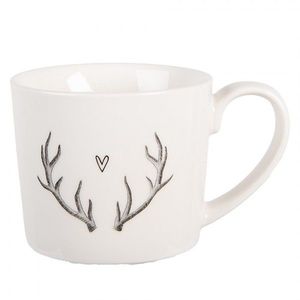 Bílý hrnek paroží se srdíčkem Love Deer - 12*8*7 cm / 275 ml NWVMU obraz