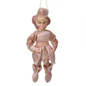 Závěsná dekorace Elf v růžovém obleku - 10*8*28 cm 66218 obraz