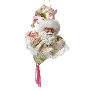 Závěsná dekorace Santa s květovaným oblekem - 8*8*35 cm 66223 obraz