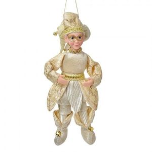 Závěsná dekorace Elf ve zlatém obleku - 10*8*28 cm 66217 obraz