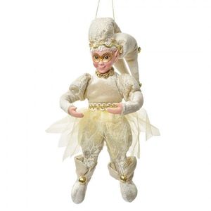 Závěsná dekorace Elf ve zlatém obleku - 10*8*28 cm 66216 obraz