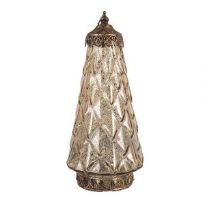 Béžová skleněná svítící LED lucerna Balli - Ø 13*28 cm / 2*AAA 6GL5227 obraz