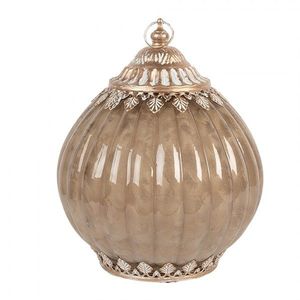 Béžová skleněná svítící LED lucerna Balli - Ø 15*9 cm / 2*AAA 6GL5218 obraz