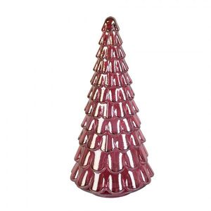 Růžová vánoční skleněná dekorace stromek - Ø 16*33 cm 6GL5327 obraz
