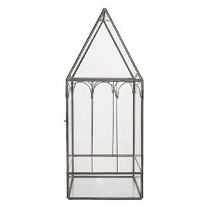 Mosazný antik dekorační skleník/ vitrína Cloelia - 15*15*38 cm 6GL5367 obraz