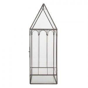 Mosazný antik dekorační skleník/ vitrína Cloelia - 15*15*45 cm 5GL0021 obraz