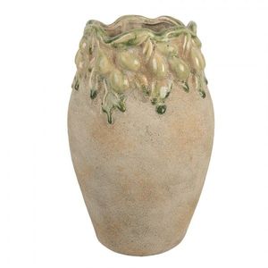 Béžový antik terakotový obal na květináč s olivami Olives - Ø 18*27 cm 6TE0582 obraz