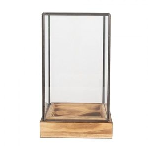 Dekorační skleník/ vitrína s dřevěným podstavcem Pallas - 14*14*24 cm 6GL5365 obraz