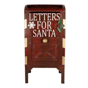Červená kovová dekorační schránka Letters for Santa - 27*21*53 cm 6Y5807 obraz