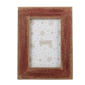 Červený antik dřevěný fotorámeček - 16*2*21 cm / 10*15 cm 2F1294 obraz