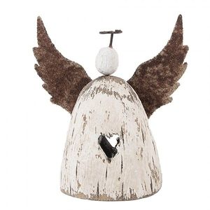 Dekorace dřevěná figurka anděl se srdíčkem Angel Rustic S - 11*5*11 cm 6H2419S obraz
