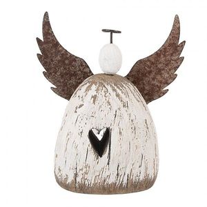 Dekorace dřevěná figurka anděl se srdíčkem Angel Rustic M - 13*5*14 cm 6H2419M obraz