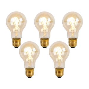 Sada 5 LED spirálových vláknových žárovek E27 A60 Goldline 2W 150lm 2200K obraz