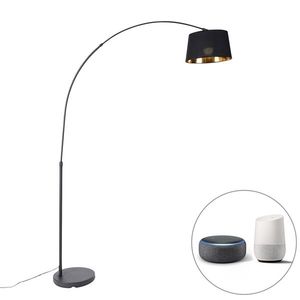 Chytrá oblouková lampa černá se zlatem vč. Wifi A60 - Arc Basic obraz