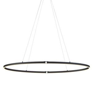 Designové závěsné svítidlo černé oválné 120 cm vč. LED 3-krokové stmívatelné - Ovallo obraz