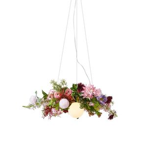Bohemian stropní svítidlo černé s barevnými květy červené a růžové - Flower Power obraz