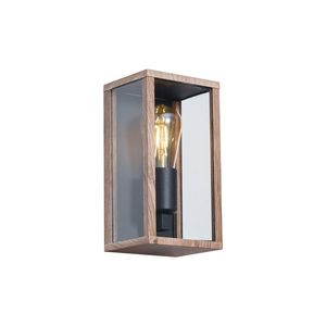 Průmyslové nástěnné svítidlo s dřevěným potiskem 26 cm IP44 - Charlois obraz