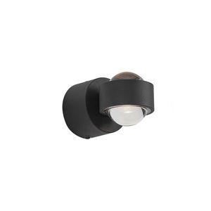 Designová nástěnná lampa černá vč. LED IP44 - Lens obraz