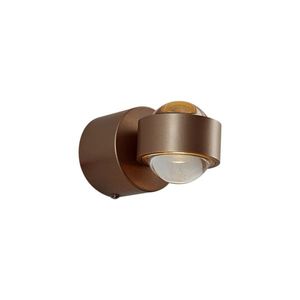 Designová nástěnná lampa tmavě bronzová vč. LED IP44 - Lens obraz